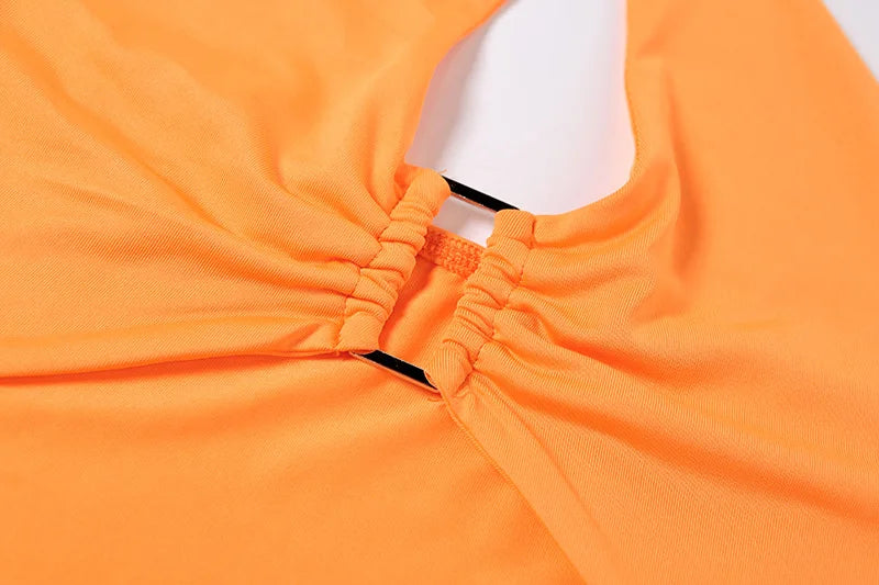 2022 Sleeveless Backless Hollow Out Bodycon Dress Summer Sexy Ruched Halter Mini Dresses Women Evening Dresses Party Club Outfit