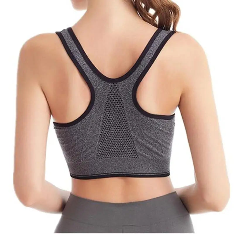 Front Zipper High Stretch Breathable Sports Bra Top Fitness Women Shockproof Sport Bra for Running Yoga Gym Seamless Crop Bra