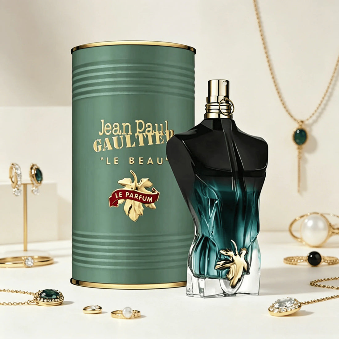 Jean Paul Gaultier Le Male Le Parfum EDP Intense125ML Perfume For Men Deep Warm Vanilla Cardamom Woody Oriental Aroma Long Lasting Unique Matte Black Torso Shaped Bottle With Gold Cap Complete Brown Cylinder Box Dating Club A