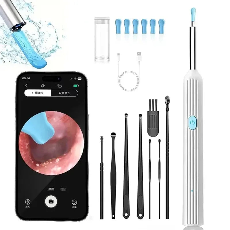 Wireless Ear Wax Removal With Camera Rechargeable Ear Cleaner HD Check Camera with Ear Spoon Set Canal Clean