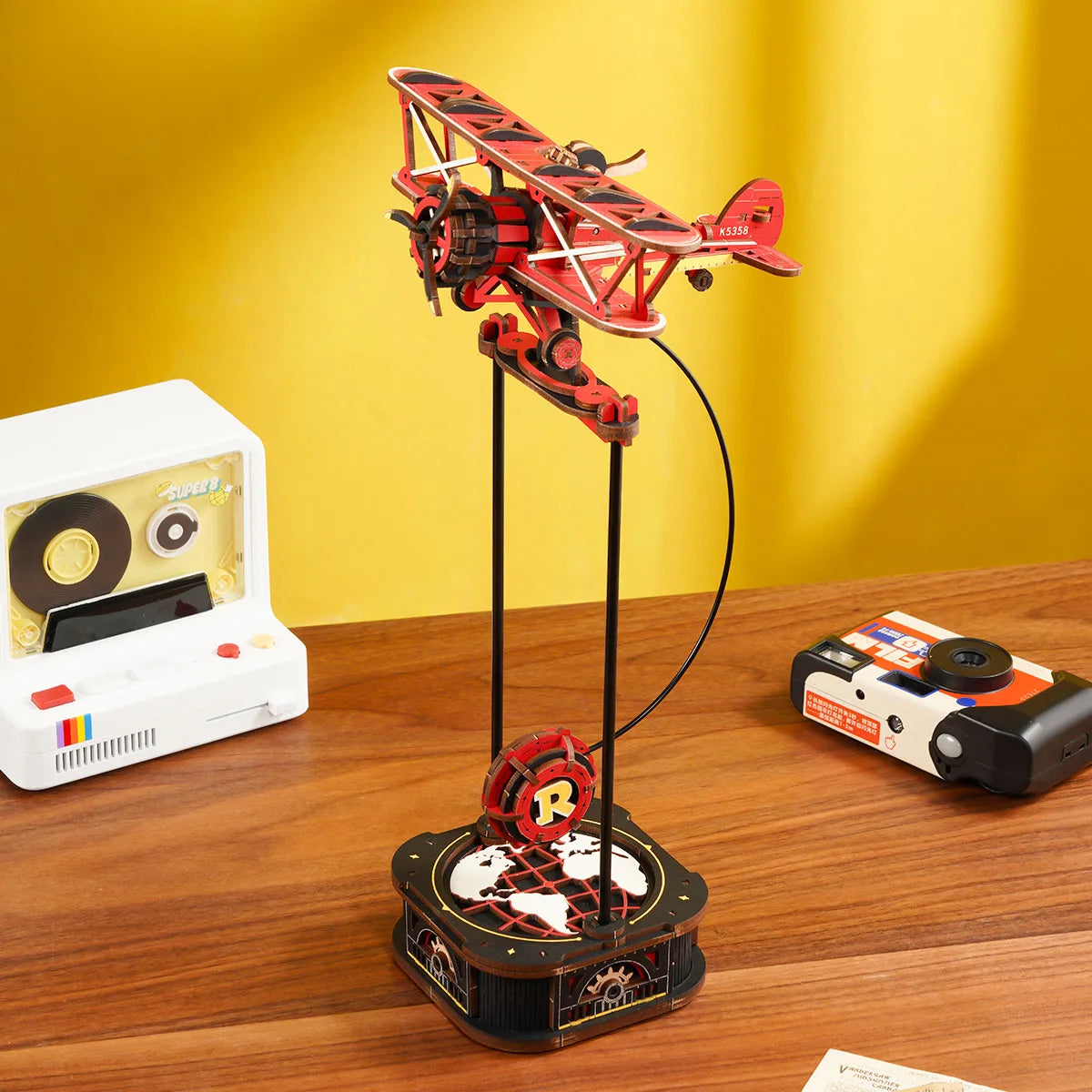 Robotime Gravity Swing Model Building Kit 3D Wooden Puzzle kit Sky Captain kit Ocean Fisher kit Best Gifts for Adults Teens