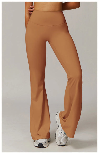 High Waist Wide Leg Pants Leggings Women Tights Fitness Bell-bottoms Yoga Elastic Leggings Push Up Gym Workout Flared Pants