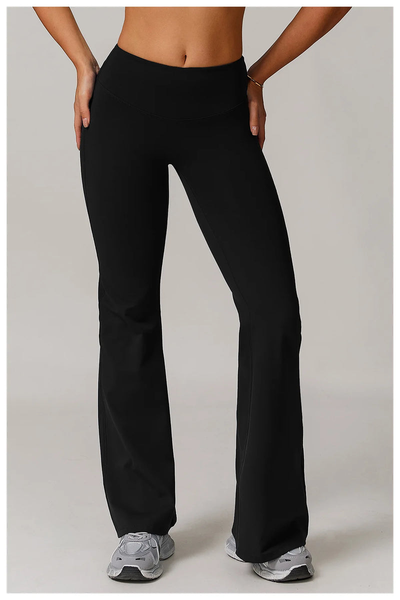 High Waist Wide Leg Pants Leggings Women Tights Fitness Bell-bottoms Yoga Elastic Leggings Push Up Gym Workout Flared Pants