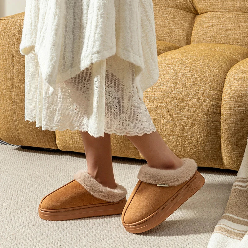 Fashion Women's Winter Slippers Indoor and Outdoor Warmth Anti-slip Comfort Thick Sole Casual Couple Home Shoes Snow Boots