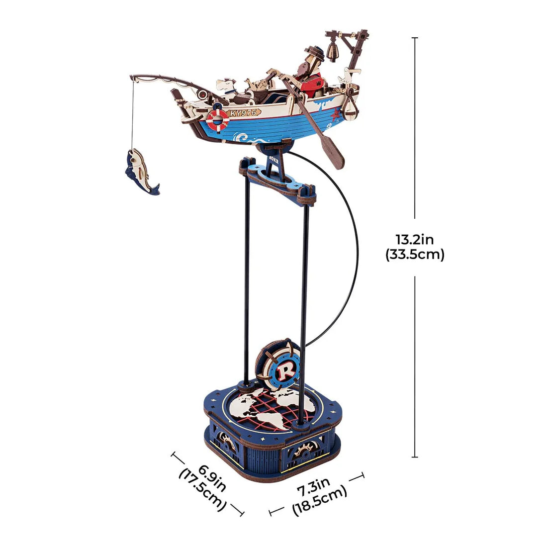Robotime Gravity Swing Model Building Kit 3D Wooden Puzzle kit Sky Captain kit Ocean Fisher kit Best Gifts for Adults Teens