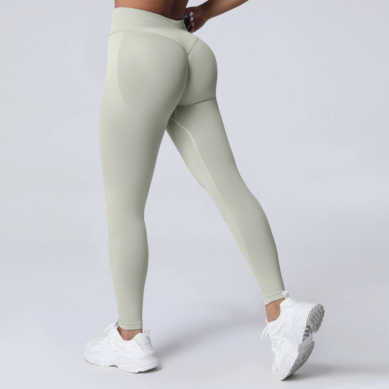 VEQKING Scrunch Butt Women Yoga Pants Seamless Sports Leggings Low Waist Gym Fitness Tights Quick Drying Fall Warm Workout Pants
