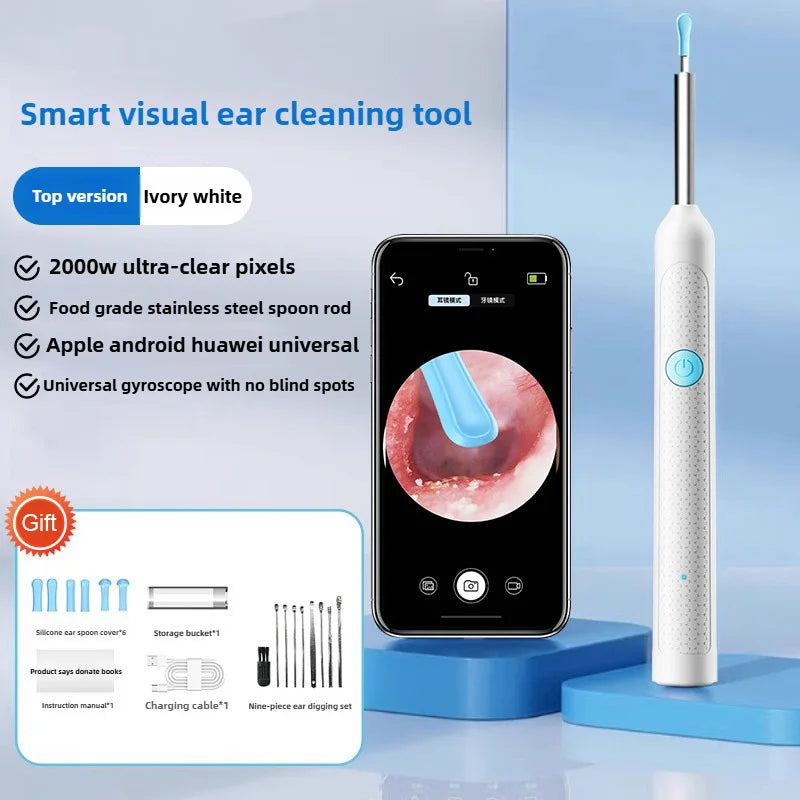 Wireless Ear Wax Removal With Camera Rechargeable Ear Cleaner HD Check Camera with Ear Spoon Set Canal Clean