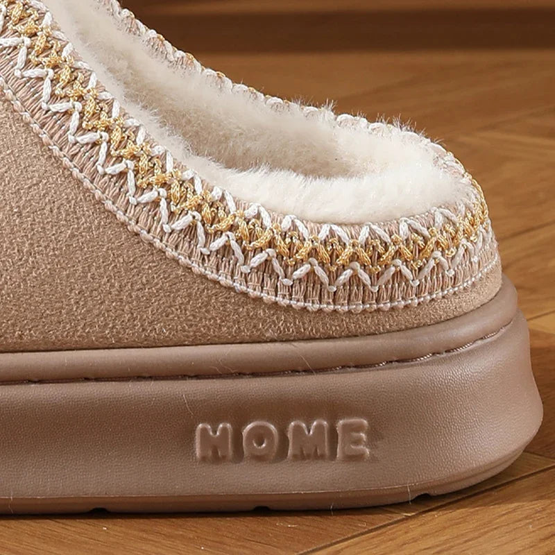 New Fashion Fluffy Platform Slippers for Women 2025 Winter Plush Warm Cotton Shoes Woman Comfort Non Slip Unisex Home Slippers