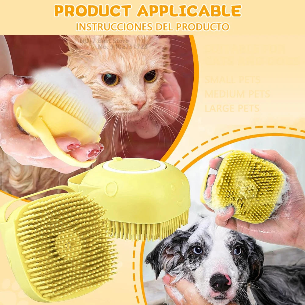 Dog Bath Brush Silicone Pet Shampoo Brush Soap Dog Scrubber Cat Massage Grooming Wash Comb Soft Rubber Puppy Clean Brush. FREE SHIPPING