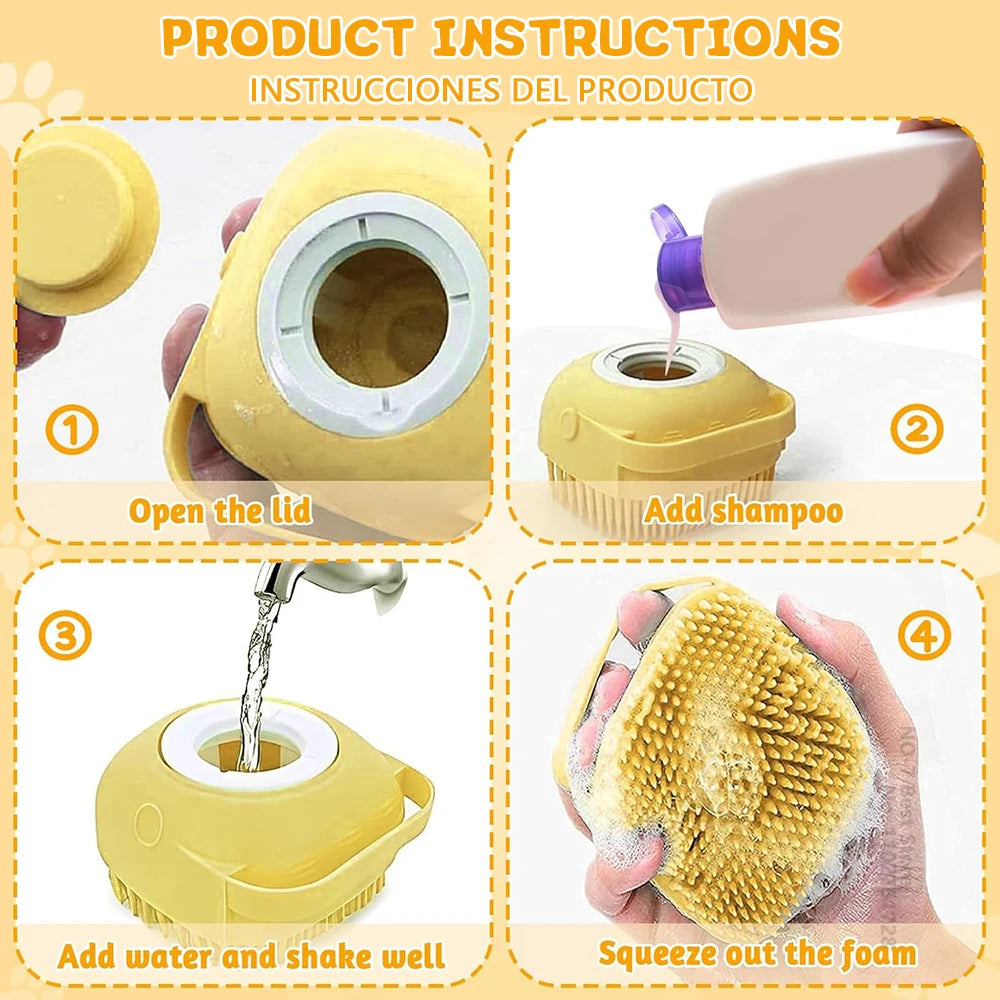Dog Bath Brush Silicone Pet Shampoo Brush Soap Dog Scrubber Cat Massage Grooming Wash Comb Soft Rubber Puppy Clean Brush. FREE SHIPPING