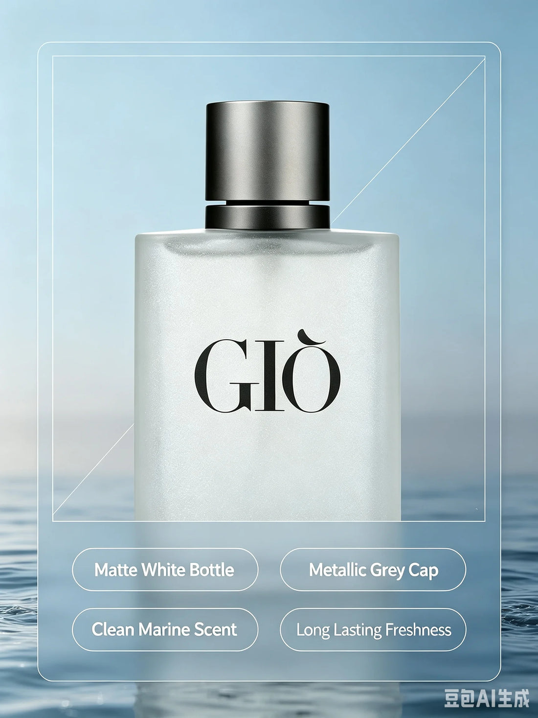 GIO Pour Homme Eau de Toilette 3.4oz 100ml, Iconic Fresh Aquatic Woody Men's Cologne, Sea Salt Bergamot Rosemary Cedarwood White Musk, Long Lasting Daily Office Summer Casual Wear, Timeless Premium Fragrance Gift for Him