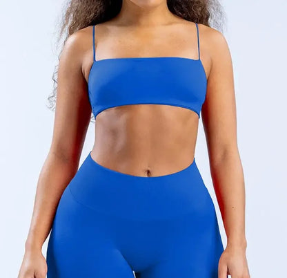 Strap Women Seamless Strappy Back Yoga Bra Medium Support Gym Crop Top Padded Sports Bra Fitness Top Wrap The Chest