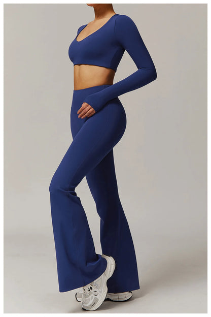 High Waist Wide Leg Pants Leggings Women Tights Fitness Bell-bottoms Yoga Elastic Leggings Push Up Gym Workout Flared Pants