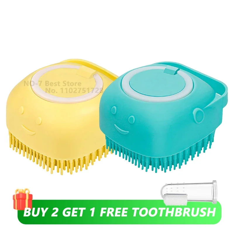 Dog Bath Brush Silicone Pet Shampoo Brush Soap Dog Scrubber Cat Massage Grooming Wash Comb Soft Rubber Puppy Clean Brush. FREE SHIPPING