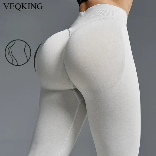 VEQKING Scrunch Butt Women Yoga Pants Seamless Sports Leggings Low Waist Gym Fitness Tights Quick Drying Fall Warm Workout Pants