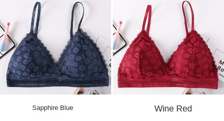 Sexy Floral Lace Bra Top For Women Push Up Female Lingerie breathable Bralette Removable Pad Thin Fashion New Wireless Bras