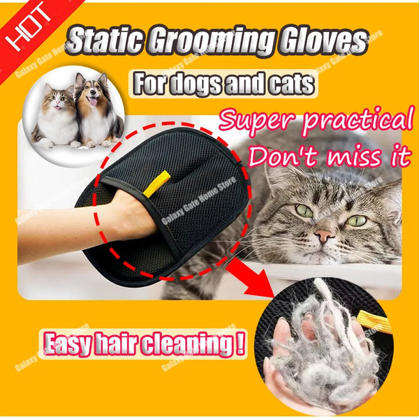 {FIRE SALE 2 FOR 25$}                      Pet Dog Static Bidirectional Grooming Gloves Reusable Washable Dog Grooming Equipment Multi Functional Pet Product Accessories