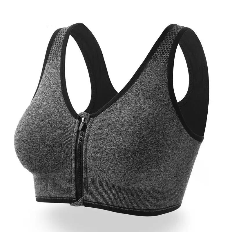 Front Zipper High Stretch Breathable Sports Bra Top Fitness Women Shockproof Sport Bra for Running Yoga Gym Seamless Crop Bra
