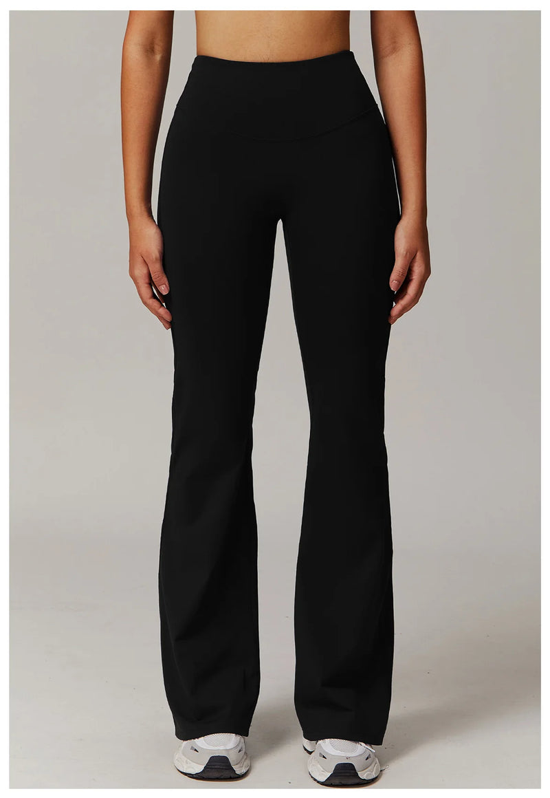 High Waist Wide Leg Pants Leggings Women Tights Fitness Bell-bottoms Yoga Elastic Leggings Push Up Gym Workout Flared Pants
