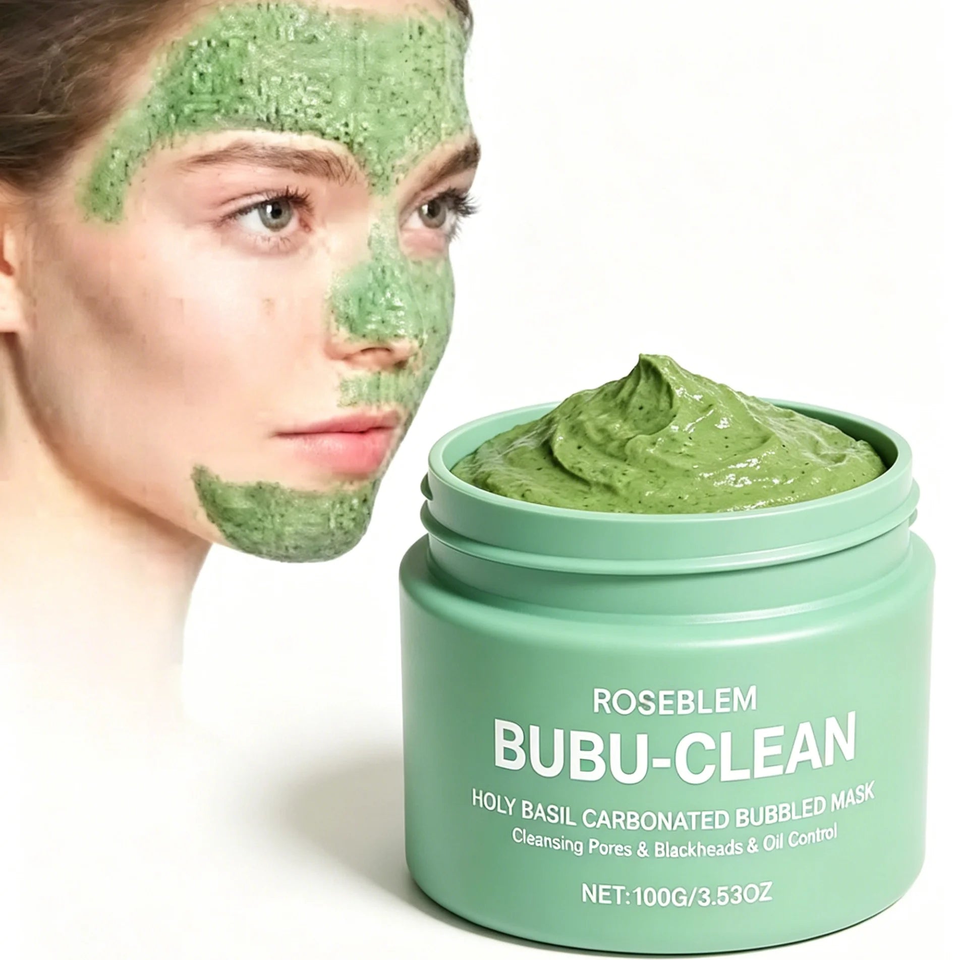 Basil Carbonated Bubble Mask 100g Deep cleansing, Cleans Pores, Removes Blackheads, Controls Oil Suitable For All Skin Types