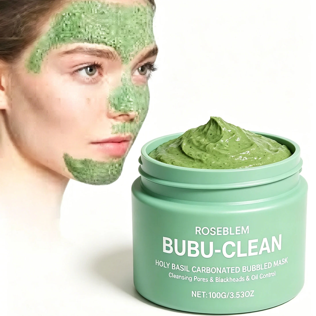 Basil Carbonated Bubble Mask 100g Deep cleansing, Cleans Pores, Removes Blackheads, Controls Oil Suitable For All Skin Types