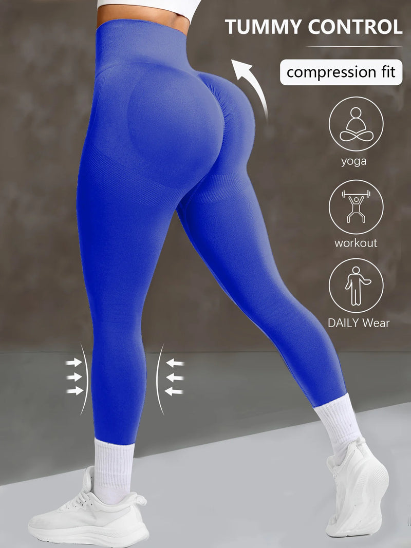 CZGUKE Seamless Women's High Waist Yoga Pants Tight Waist Hip Lifting Elastic Tight Solid Color Wide Waist Sports leggings