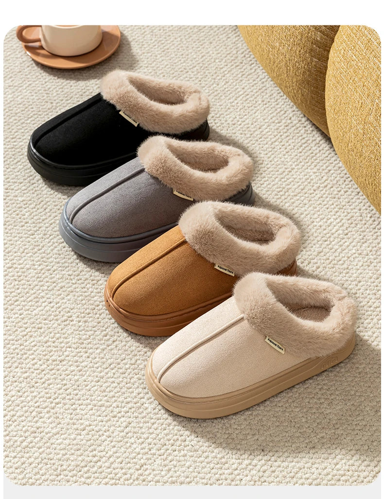 Fashion Women's Winter Slippers Indoor and Outdoor Warmth Anti-slip Comfort Thick Sole Casual Couple Home Shoes Snow Boots