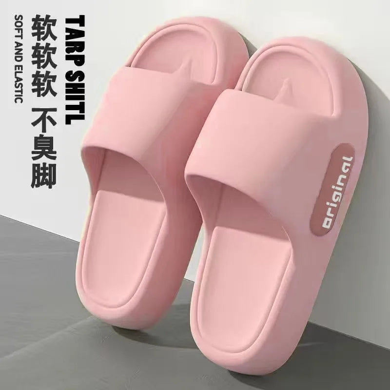 2025 Summer Platform Cloud Slippers Women Comfy Solid Color Soft Sole EVA Pillow Slides Woman Couple Non Slip Beach Flip Flops
