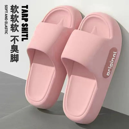 2025 Summer Platform Cloud Slippers Women Comfy Solid Color Soft Sole EVA Pillow Slides Woman Couple Non Slip Beach Flip Flops