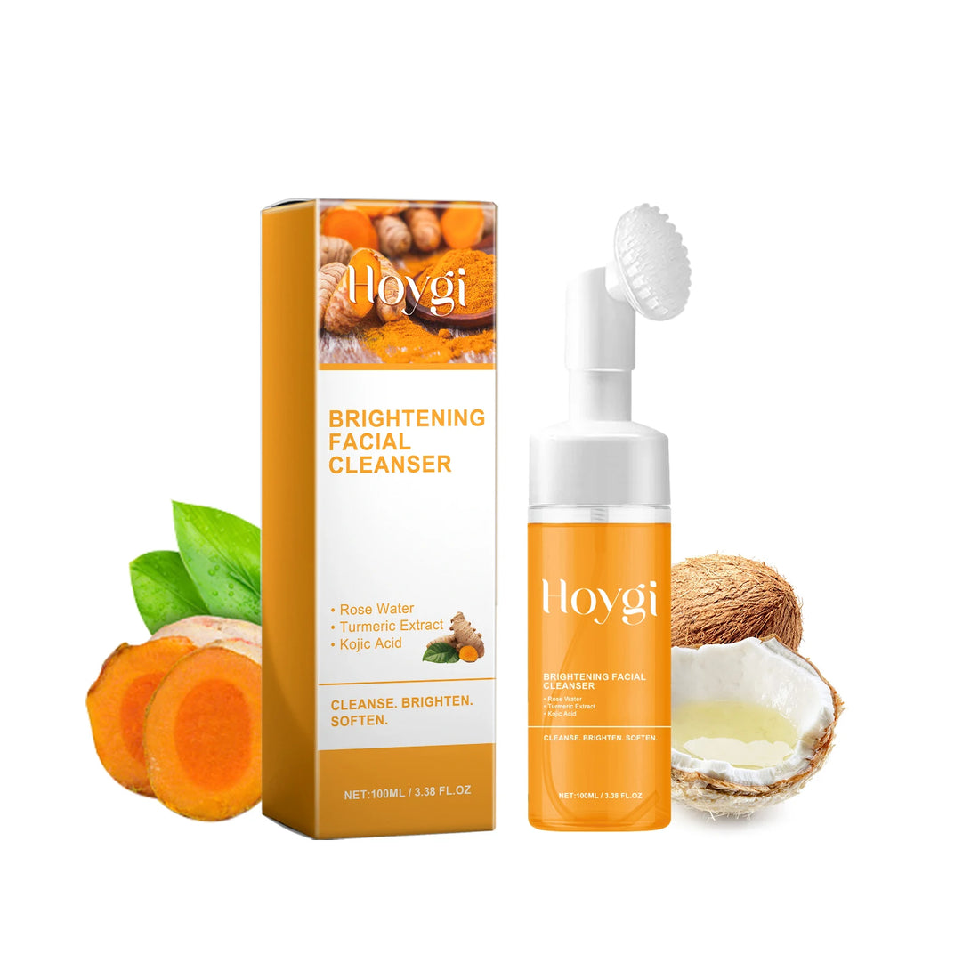 Turmeric&Kojic Acid Cleanser with Rose Hydrosol for Effective Soothing&ydration,Brightens the Complexion&Evens Out Skin Texture.