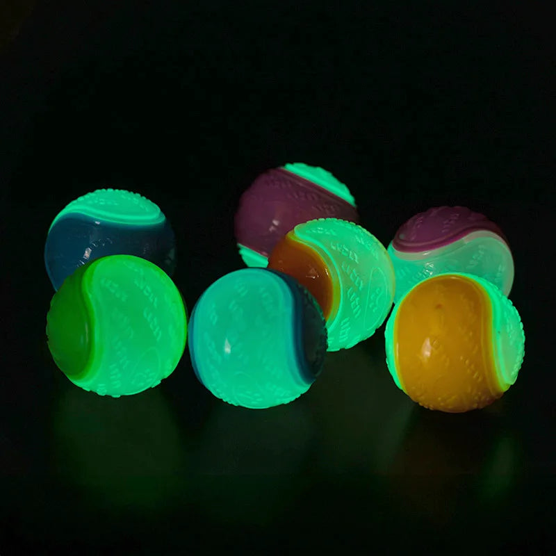 Dog Play Toy Rubber Glow Ball Indestructible Pet Supplie Train Tooth Chew Large Safe Small Dog Squeak Touch Water Toys Resistant