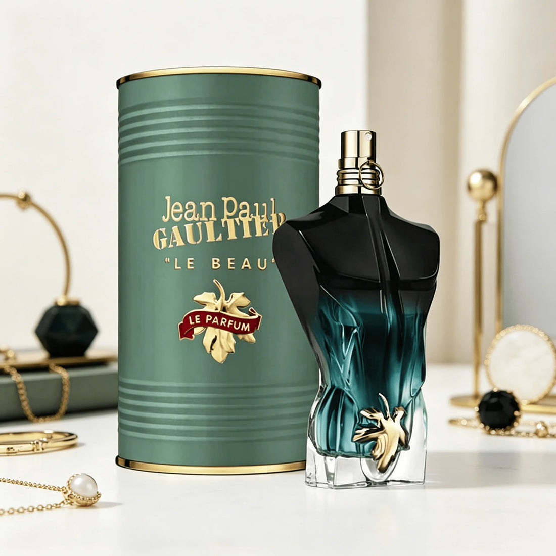 Jean Paul Gaultier Le Male Le Parfum EDP Intense125ML Perfume For Men Deep Warm Vanilla Cardamom Woody Oriental Aroma Long Lasting Unique Matte Black Torso Shaped Bottle With Gold Cap Complete Brown Cylinder Box Dating Club A
