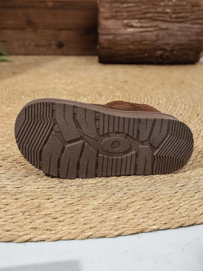 Thick Bottom Snow Boots Women's Winter Fleece Lined Warm Cotton Shoes Anti-Slip Cotton Boots New 2025 Northeast Style