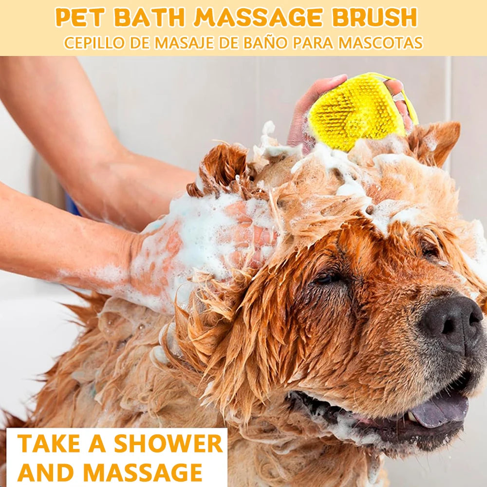 Dog Bath Brush Silicone Pet Shampoo Brush Soap Dog Scrubber Cat Massage Grooming Wash Comb Soft Rubber Puppy Clean Brush. FREE SHIPPING