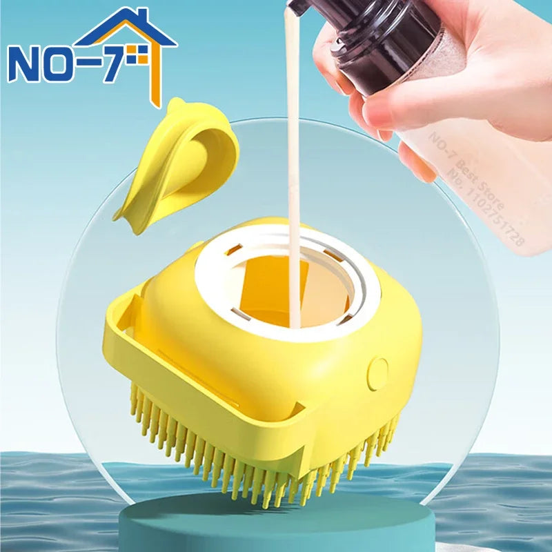 Dog Bath Brush Silicone Pet Shampoo Brush Soap Dog Scrubber Cat Massage Grooming Wash Comb Soft Rubber Puppy Clean Brush. FREE SHIPPING