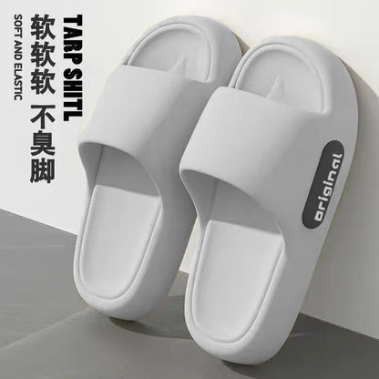 2025 Summer Platform Cloud Slippers Women Comfy Solid Color Soft Sole EVA Pillow Slides Woman Couple Non Slip Beach Flip Flops