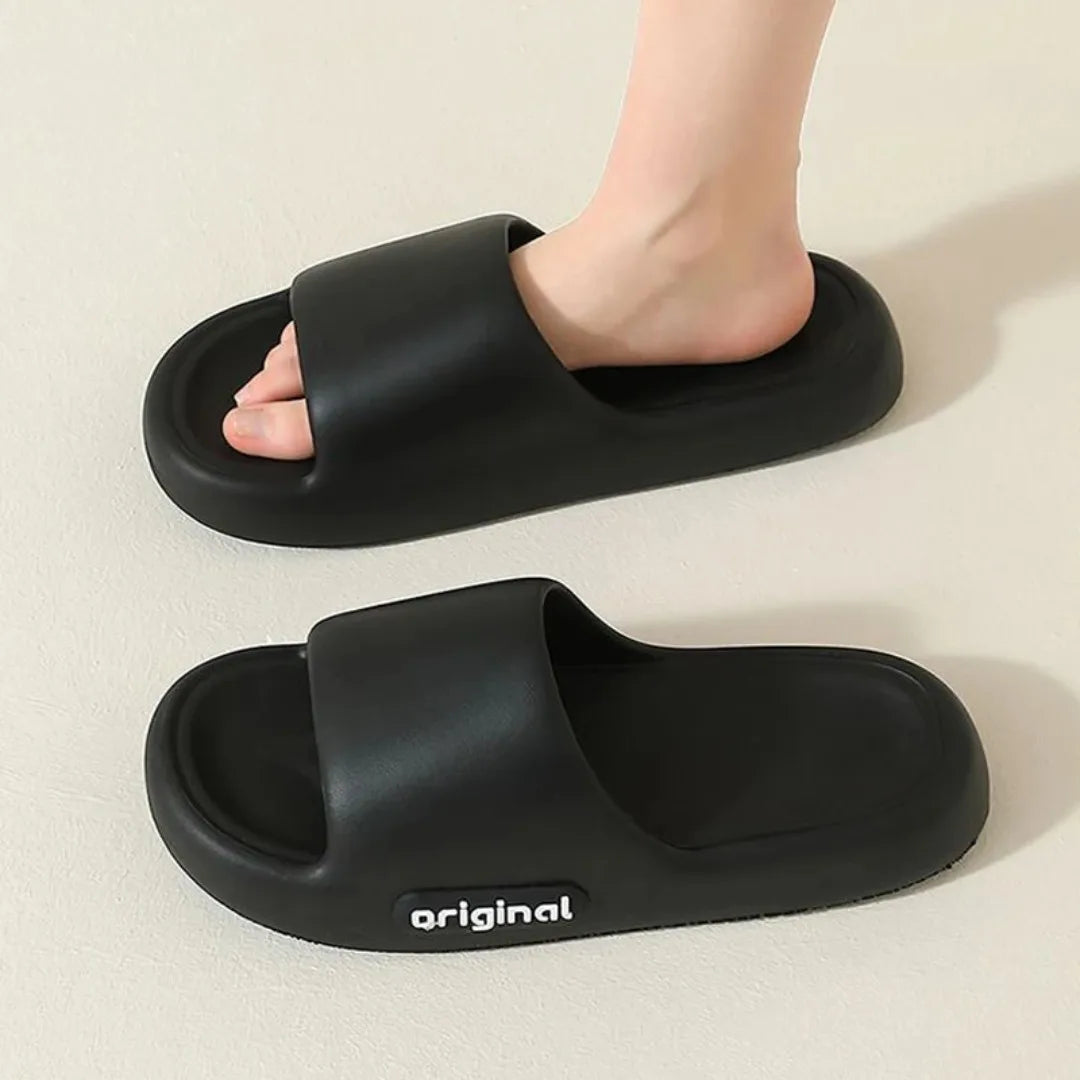 2025 Summer Platform Cloud Slippers Women Comfy Solid Color Soft Sole EVA Pillow Slides Woman Couple Non Slip Beach Flip Flops