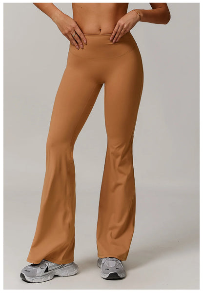 High Waist Wide Leg Pants Leggings Women Tights Fitness Bell-bottoms Yoga Elastic Leggings Push Up Gym Workout Flared Pants