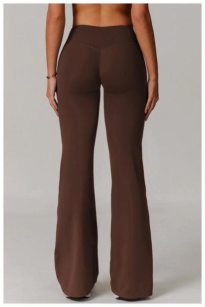 High Waist Wide Leg Pants Leggings Women Tights Fitness Bell-bottoms Yoga Elastic Leggings Push Up Gym Workout Flared Pants