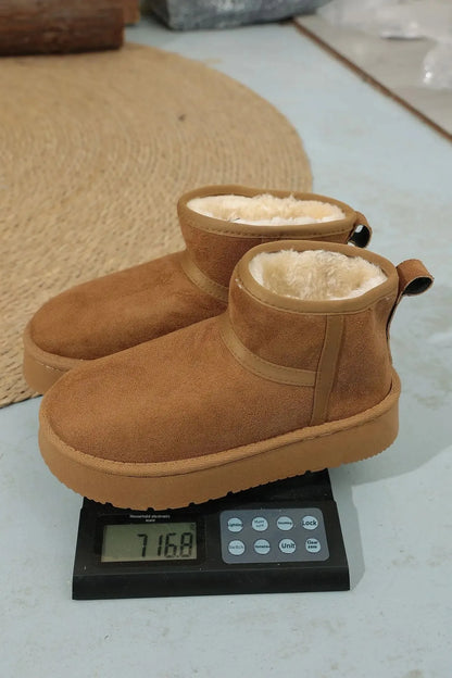 Thick Bottom Snow Boots Women's Winter Fleece Lined Warm Cotton Shoes Anti-Slip Cotton Boots New 2025 Northeast Style