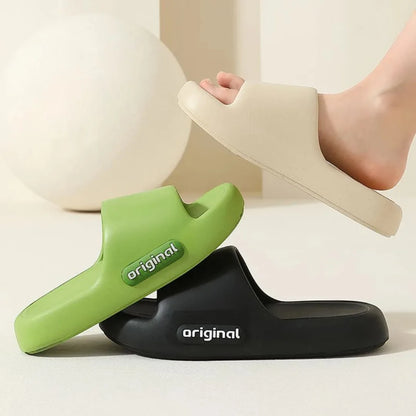 2025 Summer Platform Cloud Slippers Women Comfy Solid Color Soft Sole EVA Pillow Slides Woman Couple Non Slip Beach Flip Flops